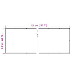 Écran d'intimité de jardin aspect pierre 700x120 cm PVC