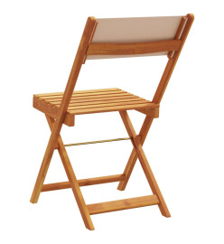 Chaises de jardin pliantes lot de 8 taupe tissu et bois massif
