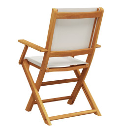 Chaises de jardin pliantes lot de 4 tissu et bois massif