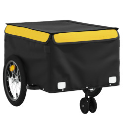 Remorque de vélo noir et jaune 45 kg fer