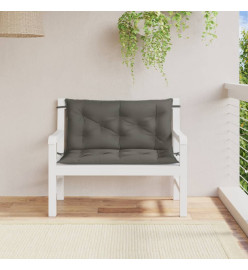 Coussins de banc de jardin lot de 2 gris foncé mélangé tissu