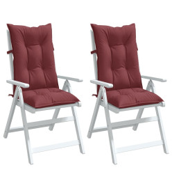 Coussins de chaise dossier haut lot de 2 rouge bordeaux mélangé