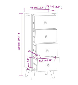 Commode 40x30x100 cm Bois massif de teck