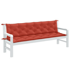 Coussins de banc de jardin lot de 2 rouge mélangé tissu