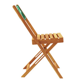 Chaises de jardin pliantes lot de 8 vert tissu et bois massif