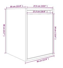 Armoire murale Marron miel 30x30x40 cm Bois de pin massif