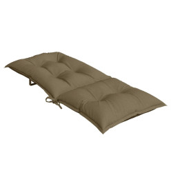 Coussins de chaise à dossier haut lot de 4 taupe mélangé tissu