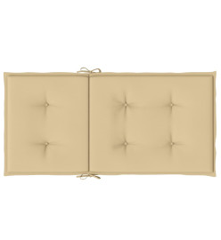 Coussins de chaise à dossier bas lot de 2 beige mélangé tissu