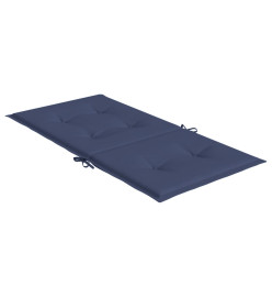 Coussins de chaise à dossier bas lot de 2 bleu marine tissu