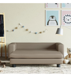 Canapé avec repose-pied pour enfants cappuccino 100x50x30 cm