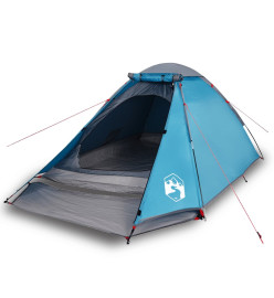 Tente de camping à dôme 4 personnes bleu imperméable