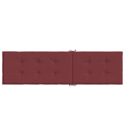 Coussin de chaise longue rouge bordeaux mélangé (75+105)x50x3cm