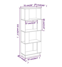 Bibliothèque/Séparateur de pièce 51x25x132 cm Pin solide
