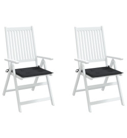 Coussins de chaise de jardin lot de 2 noir 50x50x3 cm