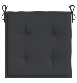 Coussins de chaise de jardin lot de 2 noir 50x50x3 cm