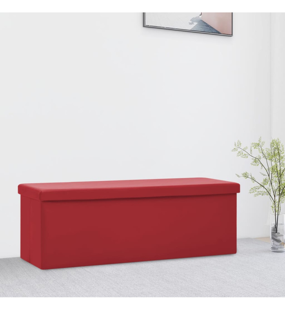 Banc de rangement pliable Rouge bordeaux PVC