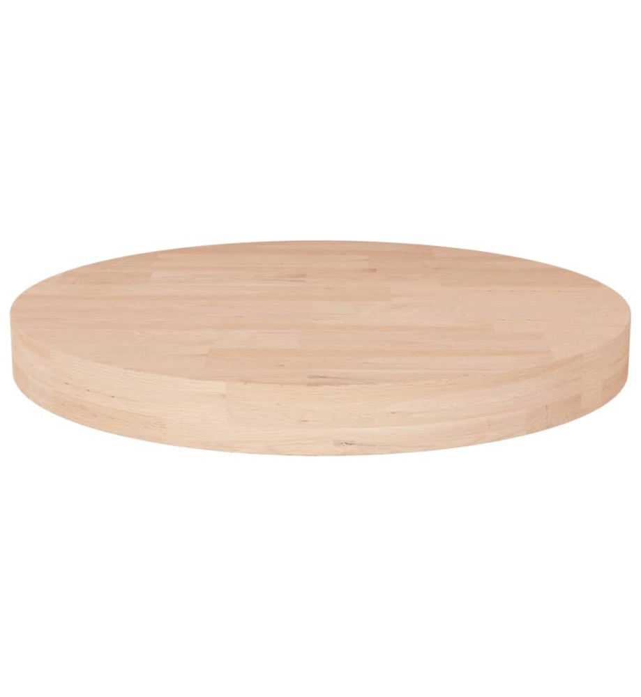 Dessus de table rond Ø50x4 cm Bois de chêne massif non traité