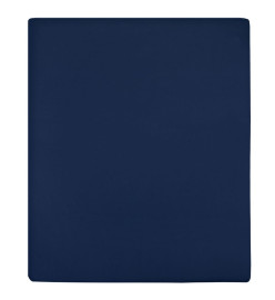 Draps-housses Jersey 2 pcs Bleu marine 90x200 cm Coton