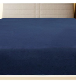 Draps-housses Jersey 2 pcs Bleu marine 90x200 cm Coton