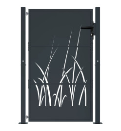 Portail de jardin anthracite 105x155cm acier conception d'herbe