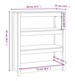 Bibliothèque 80x35x97 cm Bois de pin massif