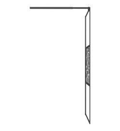 Paroi de douche 90x195 cm Verre ESG avec design de pierre Noir