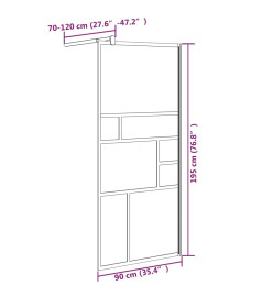 Paroi de douche 90x195 cm ESG Verre Blanc