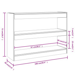 Bibliothèque/Séparateur de pièce Noir 100x30x72 cm