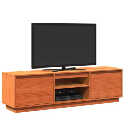 Meuble TV cire marron 140x35x40 cm bois pin massif