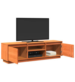 Meuble TV cire marron 140x35x40 cm bois pin massif