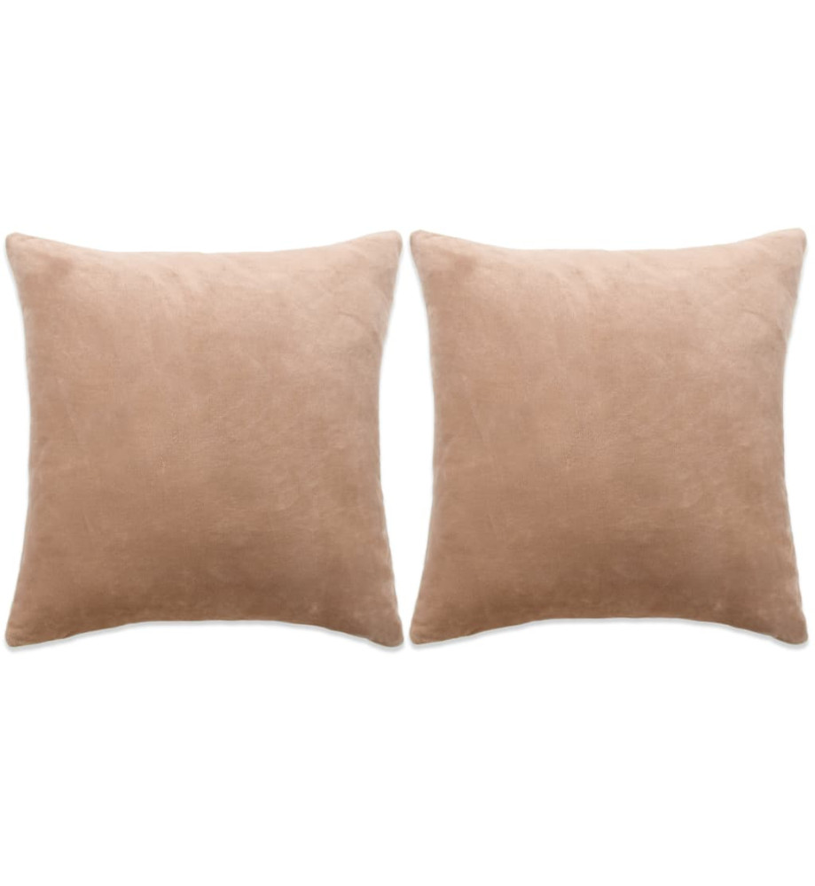 Coussins 2 pcs Tissu 45x45 cm Beige