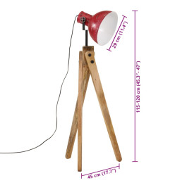 Lampadaire 25 W rouge délavé 45x45x120 cm E27