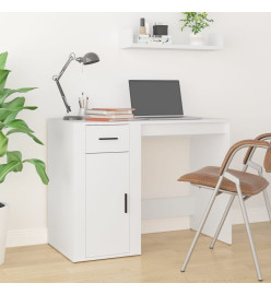 Bureau avec armoire blanc bois d'ingénierie