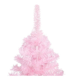 Arbre de Noël artificiel avec LED et boules Rose 120 cm PVC