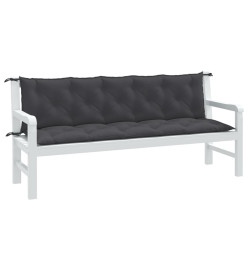 Coussins de banc de jardin lot de 2 anthracite mélangé tissu