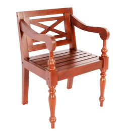 Chaises Batavia lot de 2 marron foncé bois d'acajou solide