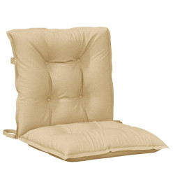 Coussins de chaise à dossier bas lot de 4 beige mélangé tissu