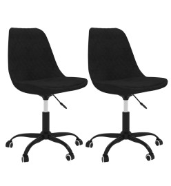 Chaises pivotantes à manger lot de 2 Noir Tissu