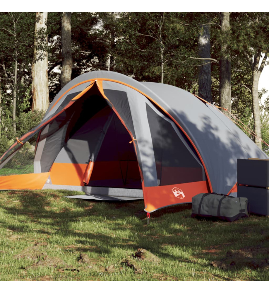 Tente de camping de cabine 4 personnes gris orange imperméable