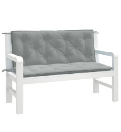 Coussins de banc de jardin lot de 2 gris clair mélangé tissu