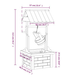 Puits à souhait avec pompe 57x50x112 cm bois de sapin massif