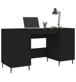 Bureau noir 140x50x75 cm bois d'ingénierie