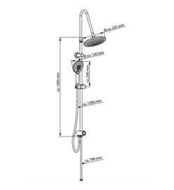 SCHÜTTE Jeu de douche au-dessus de tête MATAO RAIN Noir mat chromé