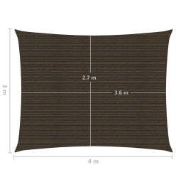 Voile d'ombrage 160 g/m² Marron 3x4 m PEHD