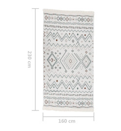 Tapis Beige et bleu 160x230 cm Coton