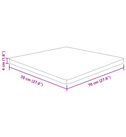 Dessus de table carré 70x70x4 cm Bois chêne massif non traité