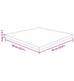 Dessus de table carré 90x90x4 cm Bois chêne massif non traité