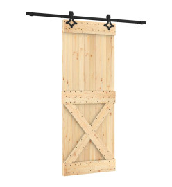 Porte coulissante et kit de quincaillerie 80x210 cm pin massif