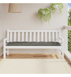 Coussin de banc de jardin gris foncé mélangé 180x50x7 cm tissu