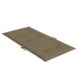 Coussins de chaise à dossier bas lot de 2 taupe mélangé tissu